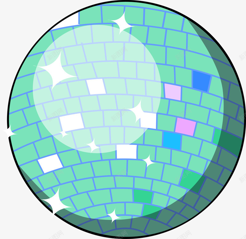 绿色闪耀彩灯png免抠素材_新图网 https://ixintu.com 宇宙球灯 灯饰 科幻 绿色彩灯 聚会 聚餐 酒会