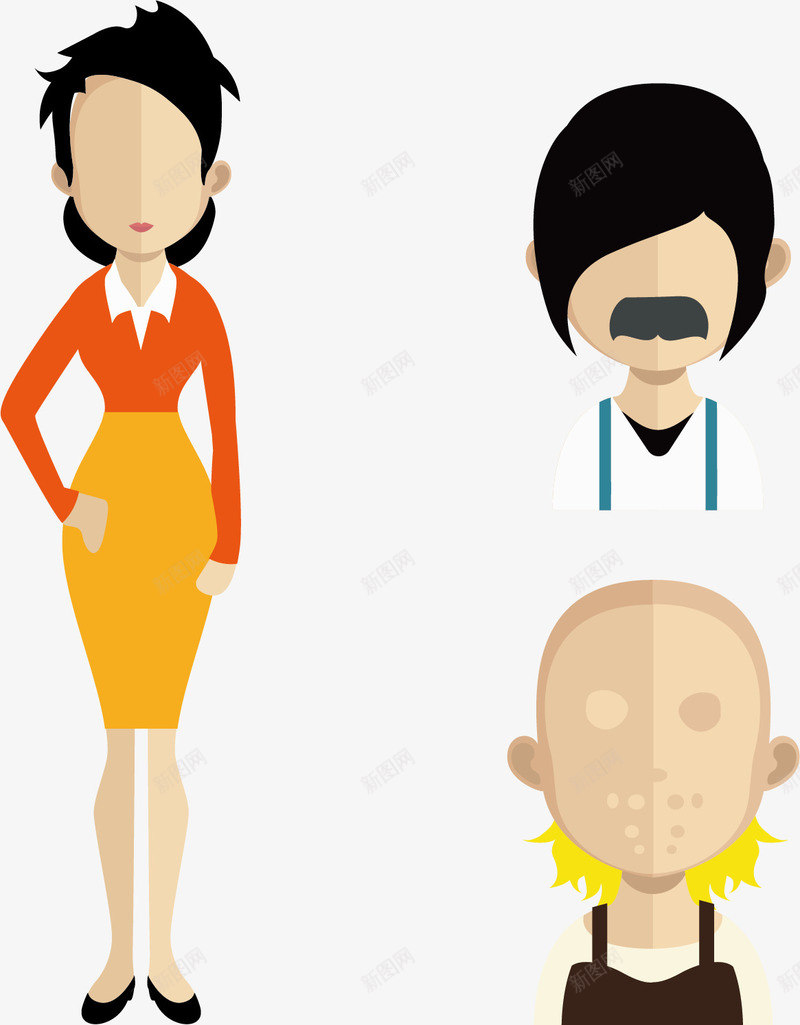 水彩商务女矢量图ai免抠素材_新图网 https://ixintu.com 上班 上班族 卡通手绘 女人 女士 工作人员 白领 矢量图