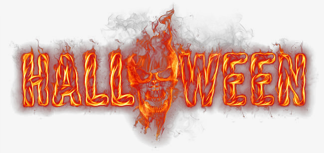 hallween火焰字png免抠素材_新图网 https://ixintu.com 万圣前夕 万圣节 骷髅头