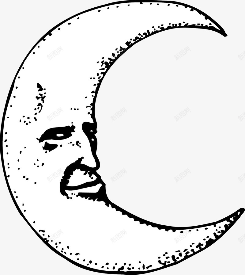 手绘月亮png免抠素材_新图网 https://ixintu.com 卡通 扁平化 扁平化月亮 扁平化月亮透明 扁平化月光 手绘 透明月光