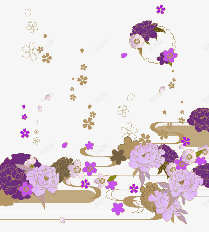 牡丹花花瓣飘落装饰png免抠素材_新图网 https://ixintu.com 牡丹花 花瓣 装饰 飘落