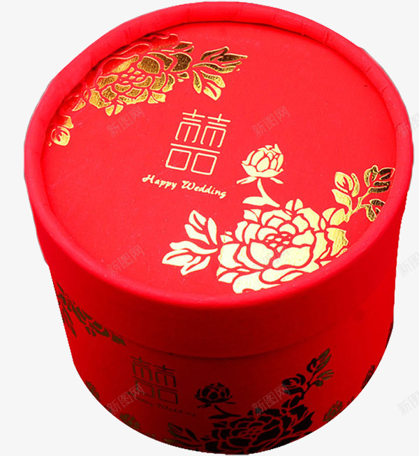 中国风喜糖盒png免抠素材_新图网 https://ixintu.com 产品实物 免费png 凹凸印花 唯美牡丹花印 马口铁糖盒