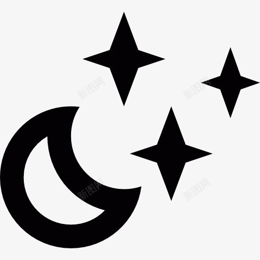 星星和月亮图标png_新图网 https://ixintu.com 光 占星术 夜 星 月球 空间 自然