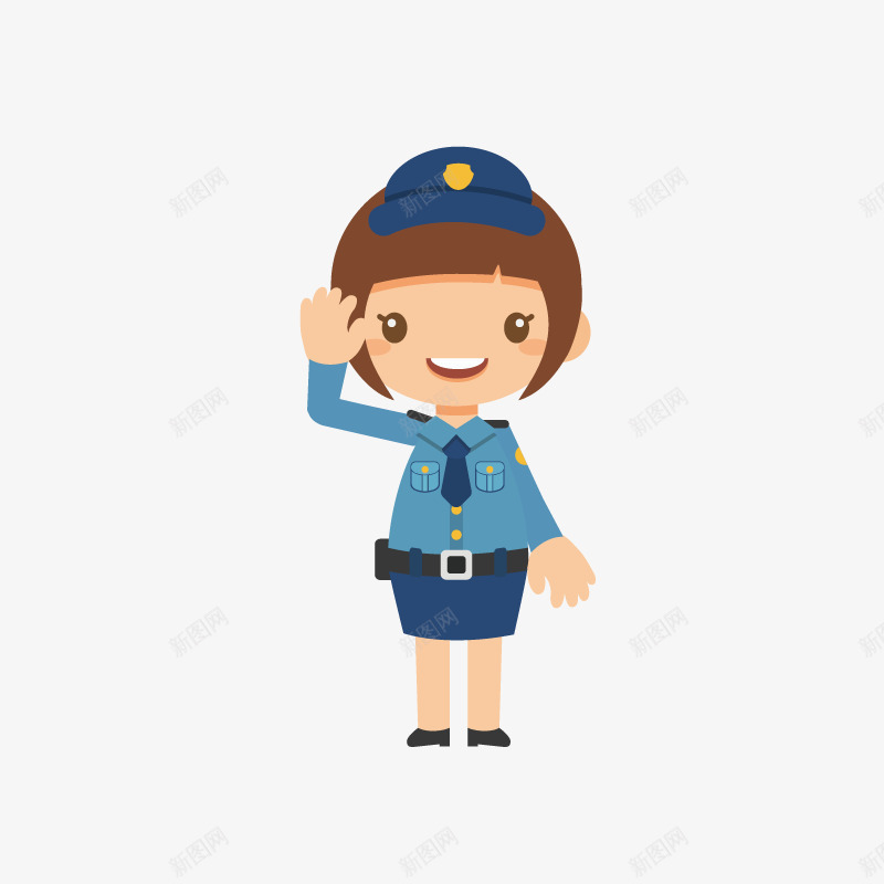卡通手绘美丽的警察png免抠素材_新图网 https://ixintu.com 创意 动漫动画 卡通手绘 可爱 可爱女警察 女警察卡通 美丽的警察 职业人物