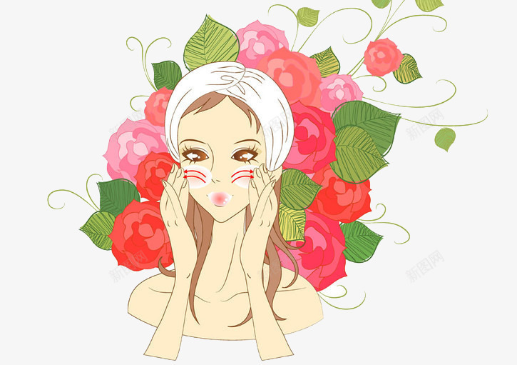 洗脸的小美女png免抠素材_新图网 https://ixintu.com 洗脸 洗脸美女 美丽 美女 设计