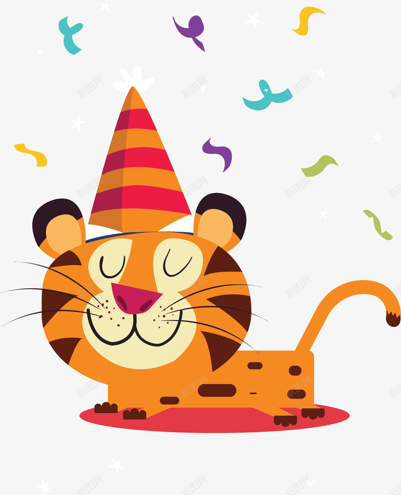 可爱过生日的小老虎矢量图ai免抠素材_新图网 https://ixintu.com 卡通老虎 小老虎 庆祝生日 生日派对 矢量png 矢量图 老虎吉祥物 萌萌的小老虎 过生日