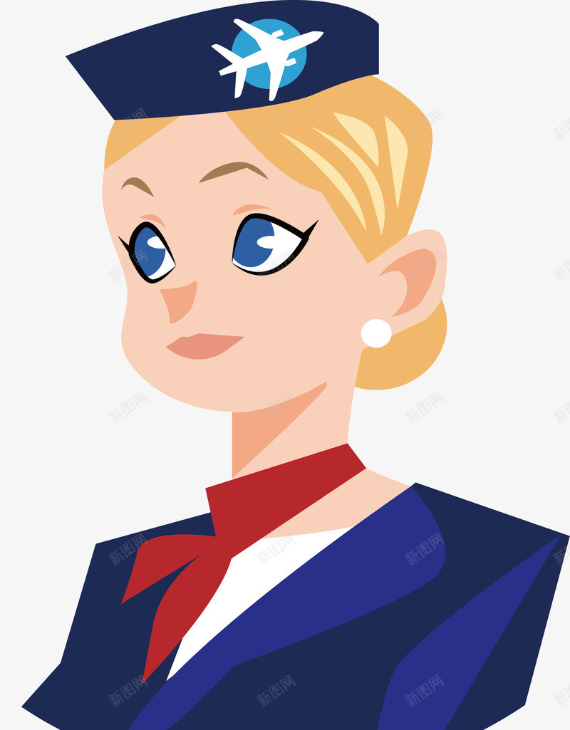 蓝色制服空中小姐png免抠素材_新图网 https://ixintu.com 优质服务 矢量png 空姐 美丽空姐