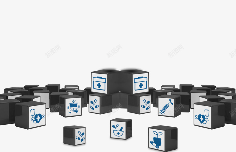 医疗方块背景图png免抠素材_新图网 https://ixintu.com 医学标志 医疗 方块