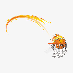 动感火焰篮球矢量图素材