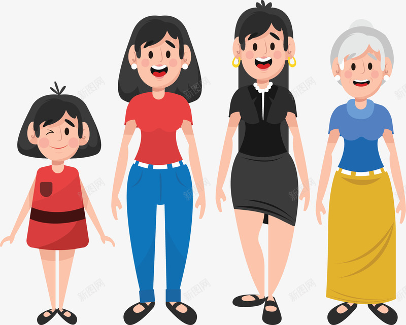 女人的一生年龄变化矢量图ai免抠素材_新图网 https://ixintu.com 一生变化 不同年龄 人的一生 人类 人类一生 矢量png 矢量图