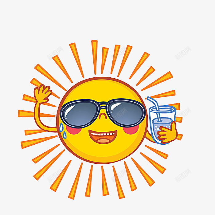 戴眼镜的太阳png免抠素材_新图网 https://ixintu.com png素材 卡通太阳 太阳 眼镜