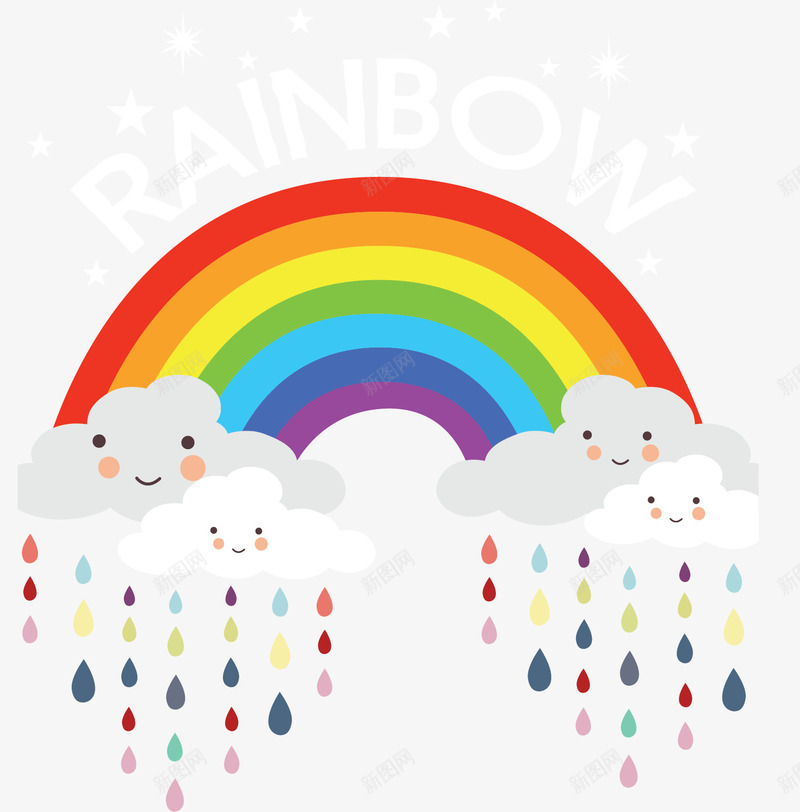 美丽浪漫彩虹桥雨滴矢量图ai免抠素材_新图网 https://ixintu.com 彩色雨滴 彩虹桥 彩虹雨滴 矢量png 美丽彩虹 雨滴 矢量图
