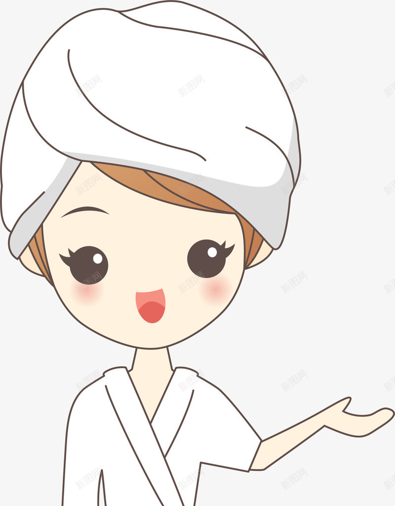 白色浴袍女孩png免抠素材_新图网 https://ixintu.com 可爱女生 女生 浴袍 白色女孩 美丽女孩 装饰图案