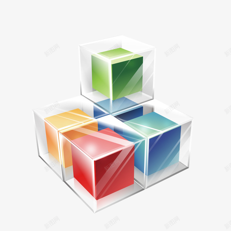 立体彩色方块矢量图ai免抠素材_新图网 https://ixintu.com 方块正方体立体背景 矢量图