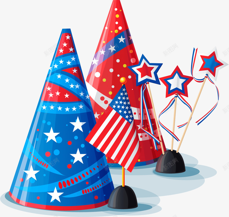 美国庆祝元素png免抠素材_新图网 https://ixintu.com 庆祝 独立日 红白蓝 美国元素