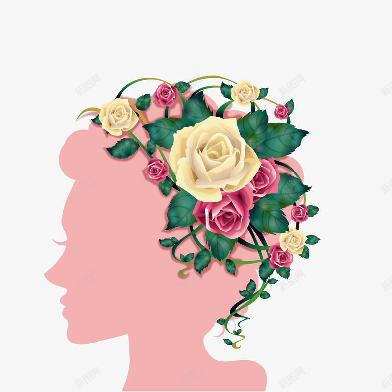 女生节美丽女孩剪影png免抠素材_新图网 https://ixintu.com 女人矢量图片ps 女孩 女孩png 女孩免扣 女孩免扣图片 女孩剪影 女孩矢量 矢量剪影