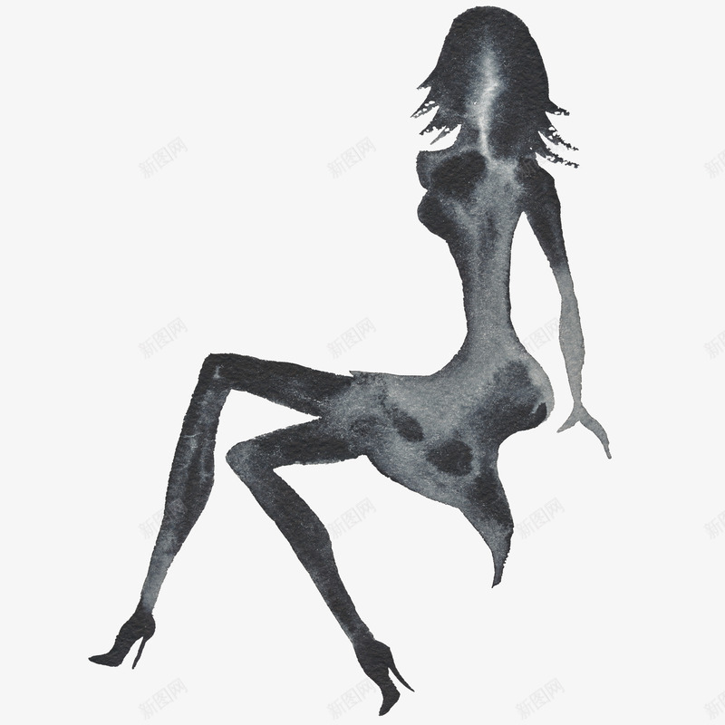 坐着的女人剪影png免抠素材_新图网 https://ixintu.com 人物剪影 人物轮廓 坐着的人 矢量装饰 装饰