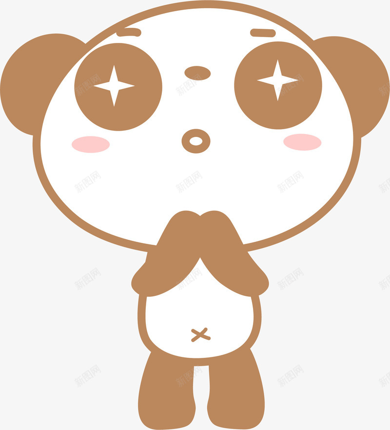 手绘灰色熊猫png免抠素材_新图网 https://ixintu.com 呆萌 害羞 手绘 灰色 熊猫 童趣 简约 闪光