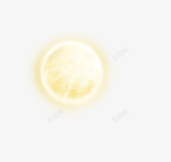 白色月亮png免抠素材_新图网 https://ixintu.com 中秋月亮 月亮 黄色