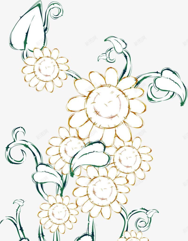 手绘卡通向日葵花朵图png免抠素材_新图网 https://ixintu.com 向日癸矢量 向日葵 向日葵唯美 向日葵矢量 太阳花 植物 花 花朵 花色 葵花 黄色 黄色向日葵