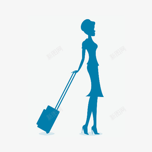 卡通女人拖着行李箱png免抠素材_新图网 https://ixintu.com 卡通 名媛 女人 拖着行李 插画 时尚 空乘 行李箱