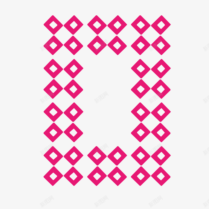 红色菱形方块竖边框png免抠素材_新图网 https://ixintu.com 方块 竖边框 红色 菱形