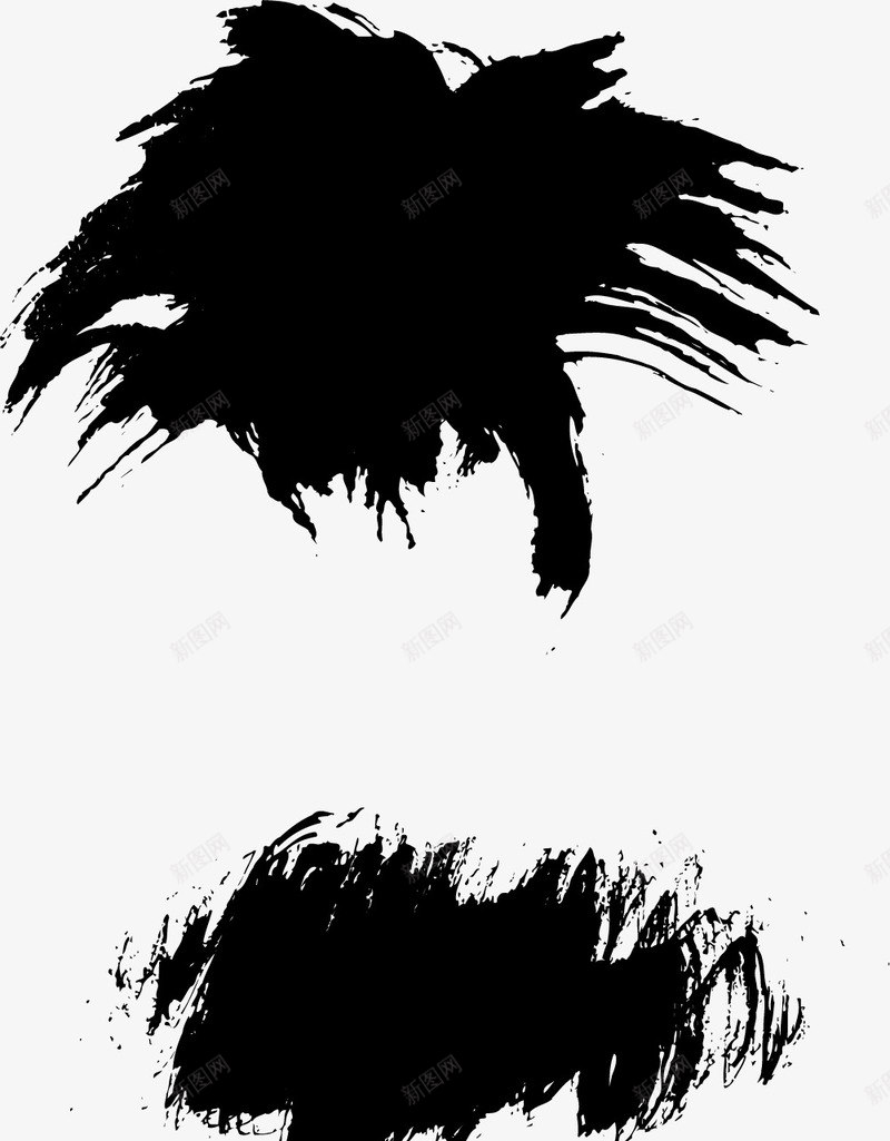 绽放的笔刷png免抠素材_新图网 https://ixintu.com 墨水笔刷 油墨 油墨笔刷 笔刷 绽放 黑墨笔刷