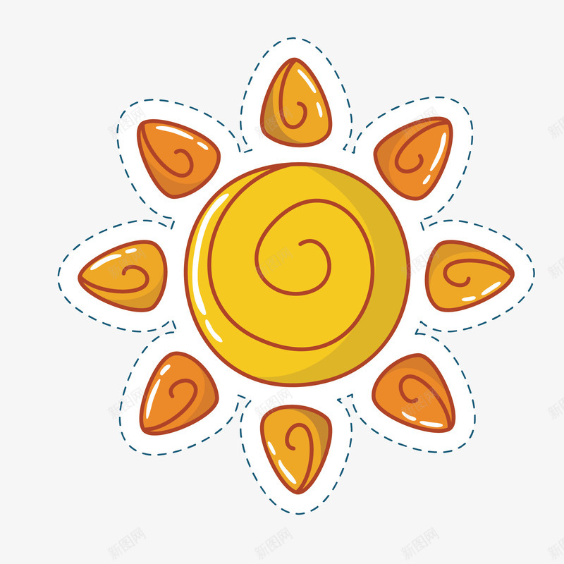 黄色太阳花png免抠素材_新图网 https://ixintu.com png图形 卡通 太阳花 装饰 黄色