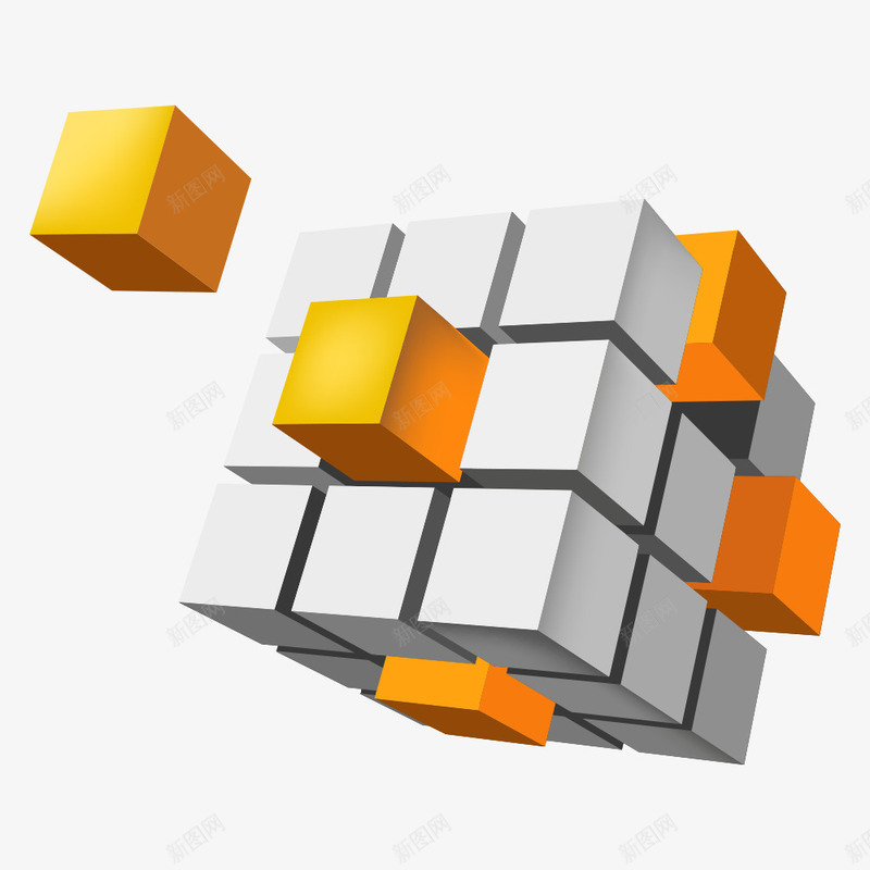 几何图案png免抠素材_新图网 https://ixintu.com 几何图形 几何图案 方块 立体图案