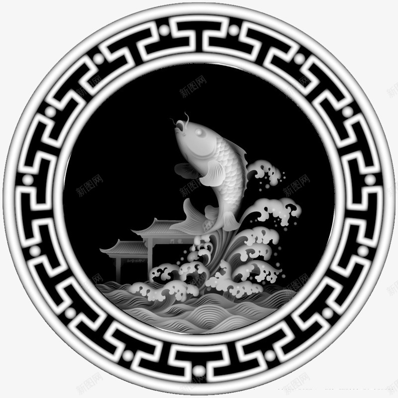 鱼跃龙门png免抠素材_新图网 https://ixintu.com 古典图案 水浪 水纹 波浪 跃龙门 金鱼 鱼 鱼跃龙门 鲤鱼 鲤鱼跳龙门 龙门