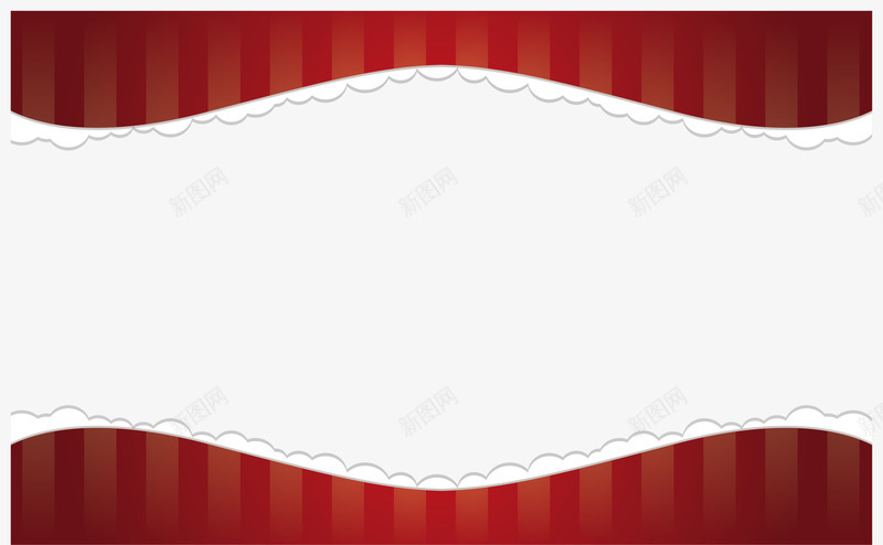 红色波浪条纹边框png免抠素材_新图网 https://ixintu.com 波浪边框 矢量png 红色条纹 红色波浪 节日边框 花边边框
