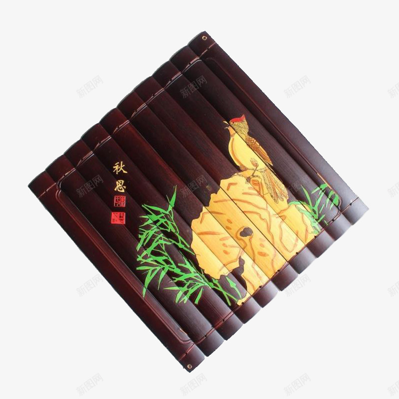 秋思书简png免抠素材_新图网 https://ixintu.com 书简 产品实物 免费png 免费png素材 方形 竹简 花鸟 褐色