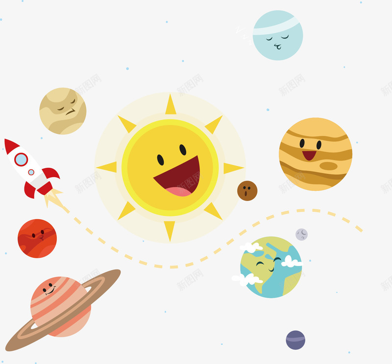 星空矢量图ai免抠素材_新图网 https://ixintu.com 太阳 星体 星环 星球 矢量图
