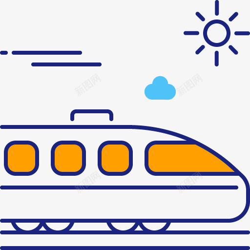 水彩卡通手绘高铁png免抠素材_新图网 https://ixintu.com 创意 卡通 和谐号 新意 水彩 笔刷 艺术 设计 高铁