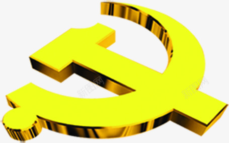 立体金色党徽标识图标图标