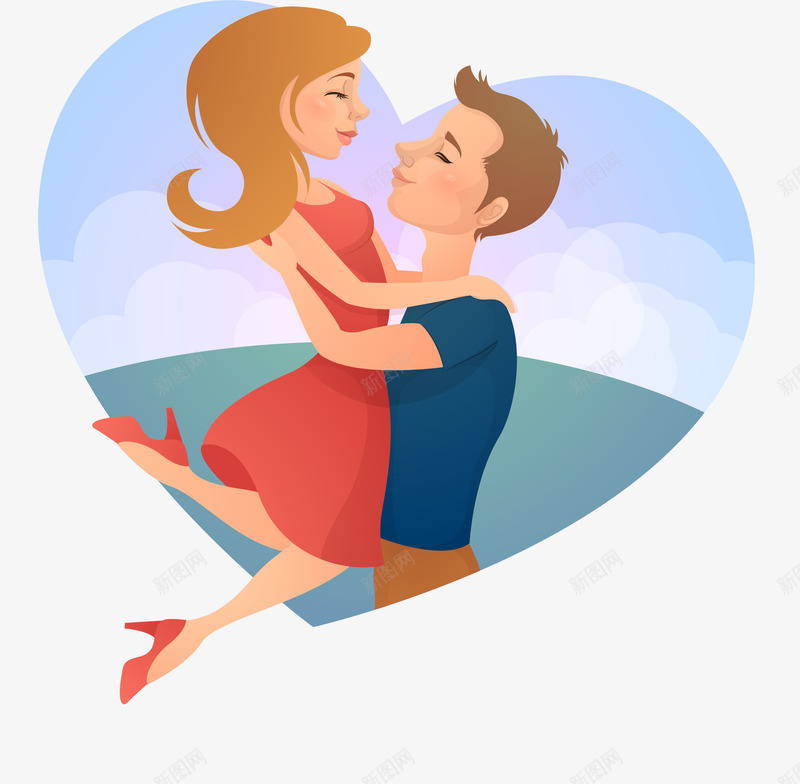 插画风开心的情侣png免抠素材_新图网 https://ixintu.com 开心的情侣 拥抱 插画风 欢呼雀跃 爱情 美丽爱心