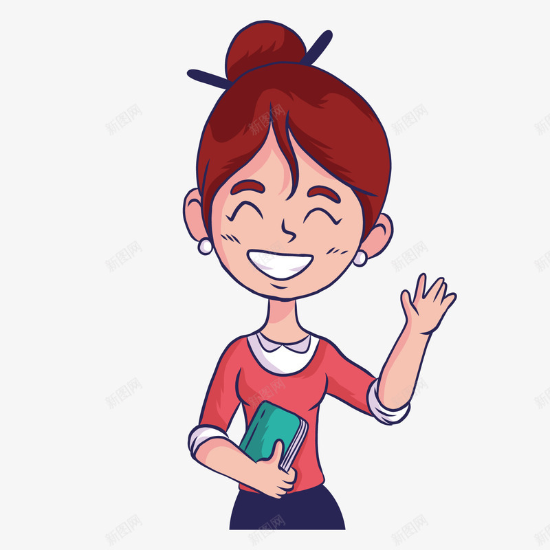 一个手绘的大笑女士矢量图ai免抠素材_新图网 https://ixintu.com 大笑 女人 女士 女生 妇女 手绘 挥手 矢量图