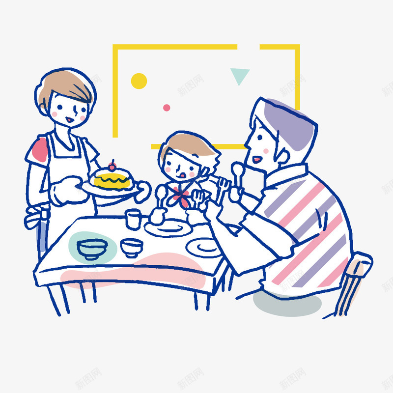 彩色手绘过生日矢量图ai免抠素材_新图网 https://ixintu.com 卡通 庆祝 彩色 手绘 生日 线稿 节日 矢量图