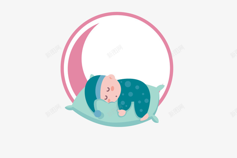 安睡的宝宝png免抠素材_新图网 https://ixintu.com 月亮 高清