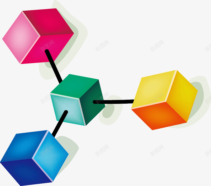 立体方块矢量图ai免抠素材_新图网 https://ixintu.com 几何体 彩色方块 立体方块 矢量图