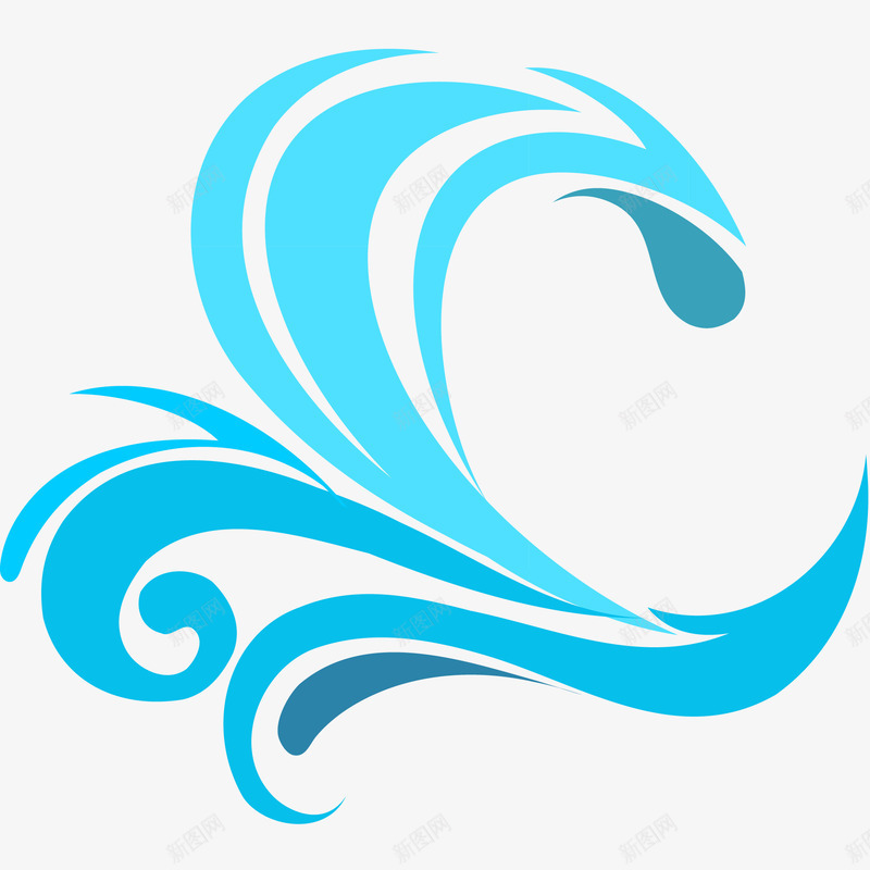 蓝色海浪矢量图ai免抠素材_新图网 https://ixintu.com 保护海洋 卡通海浪 大海 波浪 海水 蓝色矢量海浪免抠PNG 装饰 矢量图