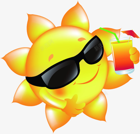 太阳夏日清凉卡通形象png免抠素材_新图网 https://ixintu.com 卡通 夏日 太阳 形象 清凉