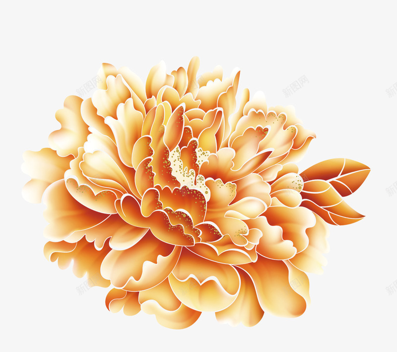 唯美精美黄色牡丹花png免抠素材_新图网 https://ixintu.com 唯美 牡丹花 精美 花朵 黄色