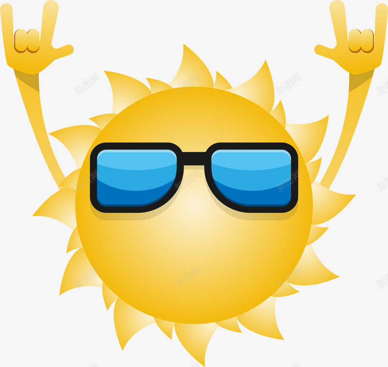 卡通戴墨镜的太阳公公png免抠素材_新图网 https://ixintu.com 儿童画 卡通 卡通手绘 墨镜 太阳