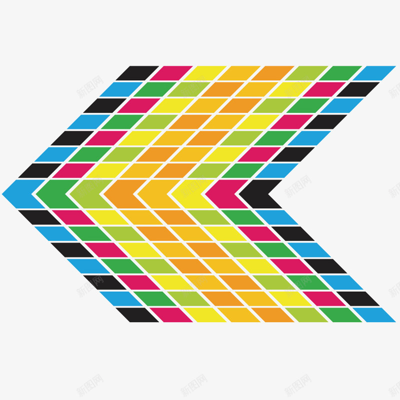 形状方向箭头png免抠素材_新图网 https://ixintu.com 图形 指向 指引 方块 颜色