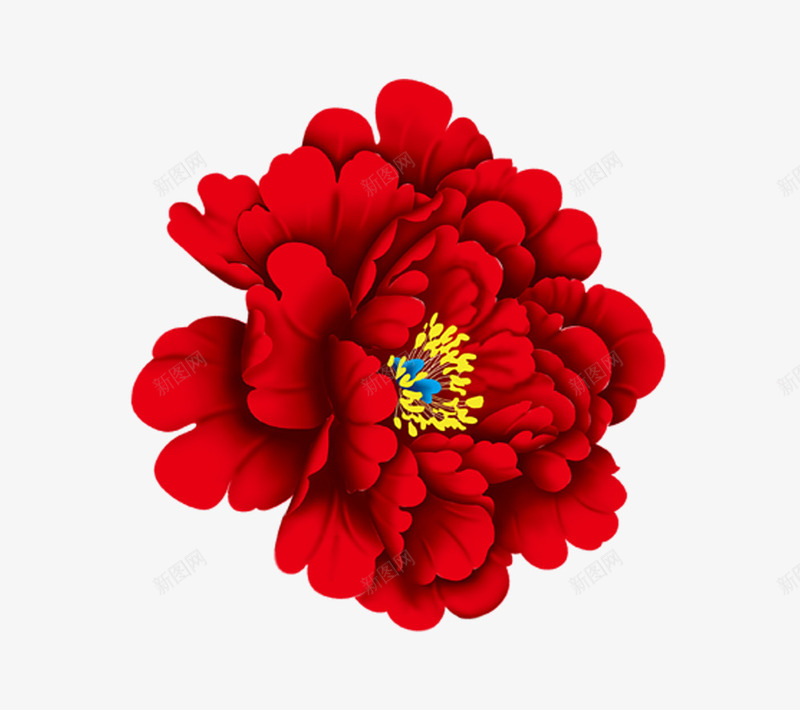 红色绽放牡丹图png免抠素材_新图网 https://ixintu.com 牡丹 红色 绽放