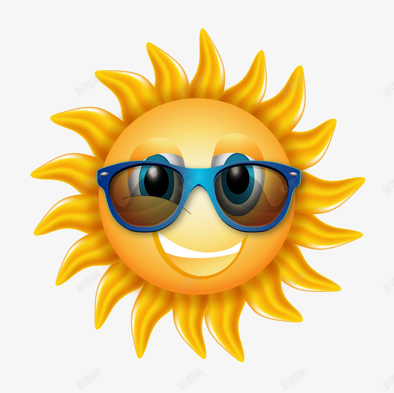 卡通戴墨镜的太阳png免抠素材_新图网 https://ixintu.com 夏墨镜太阳镜太阳卡通