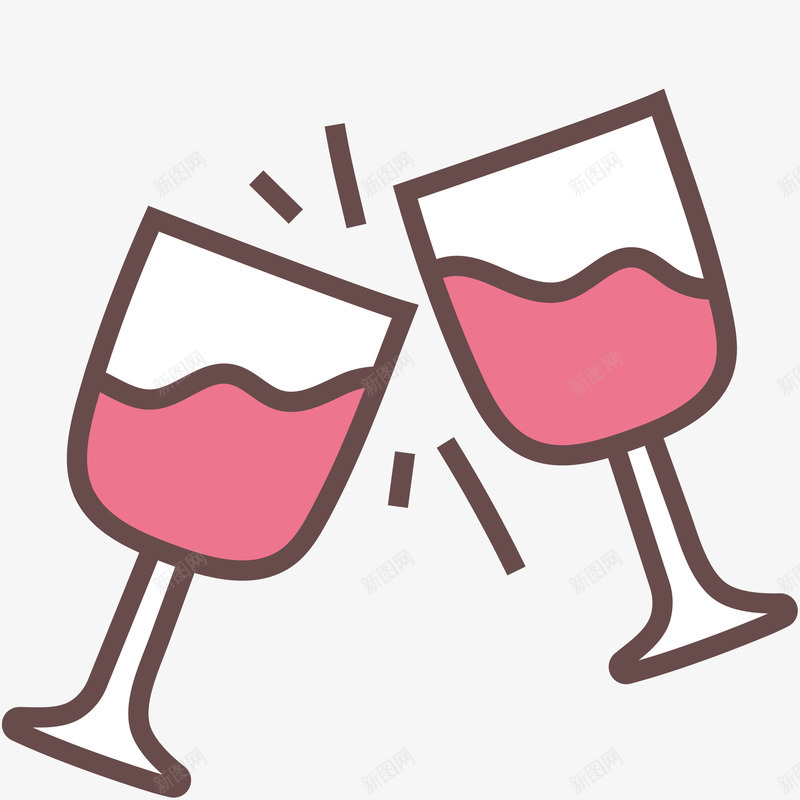 庆祝酒杯碰杯矢量图ai免抠素材_新图网 https://ixintu.com 庆祝 庆祝碰杯 矢量酒杯 红酒 酒杯 矢量图