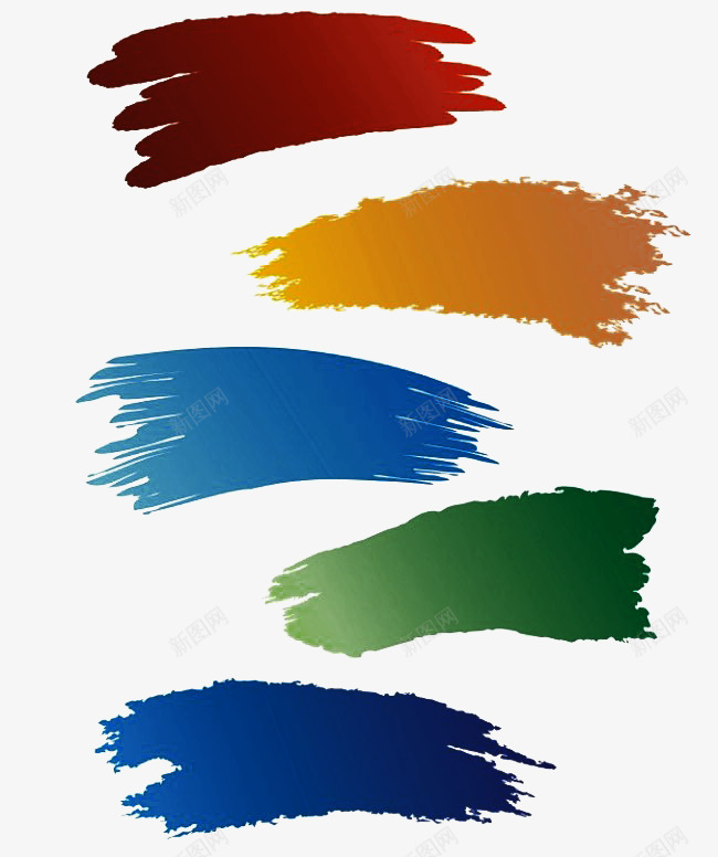 彩色水墨笔刷png免抠素材_新图网 https://ixintu.com 书法墨汁 彩色 水墨笔 笔刷 笔迹