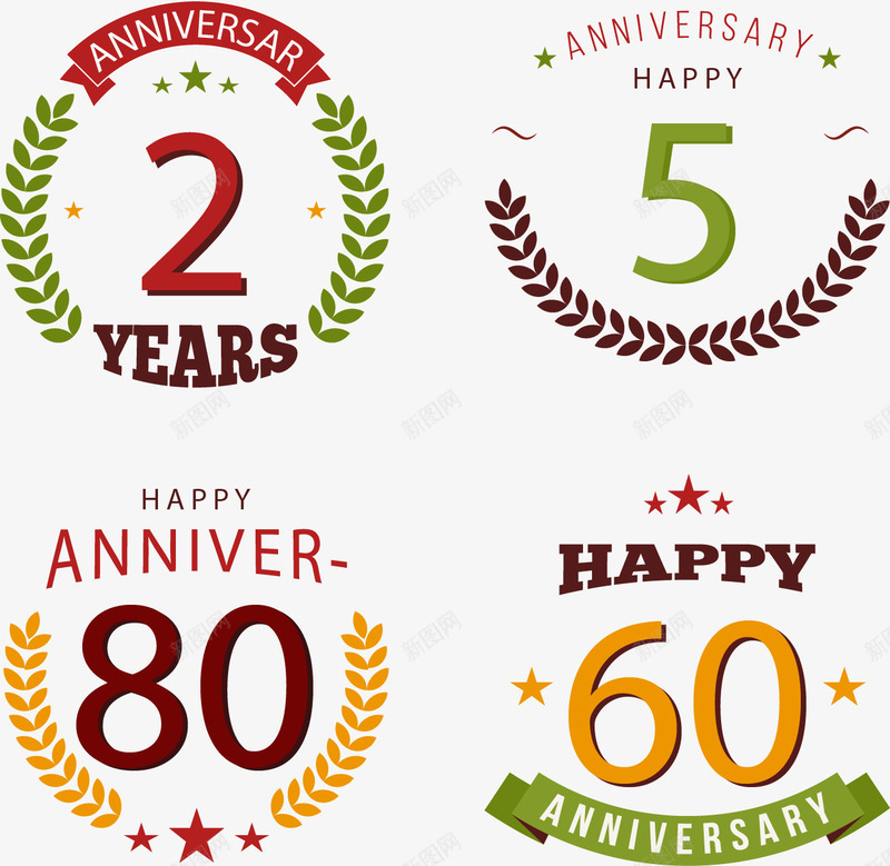 周年庆矢量图ai免抠素材_新图网 https://ixintu.com 五周年庆 几周年 周年庆 节日庆祝 麦子 矢量图